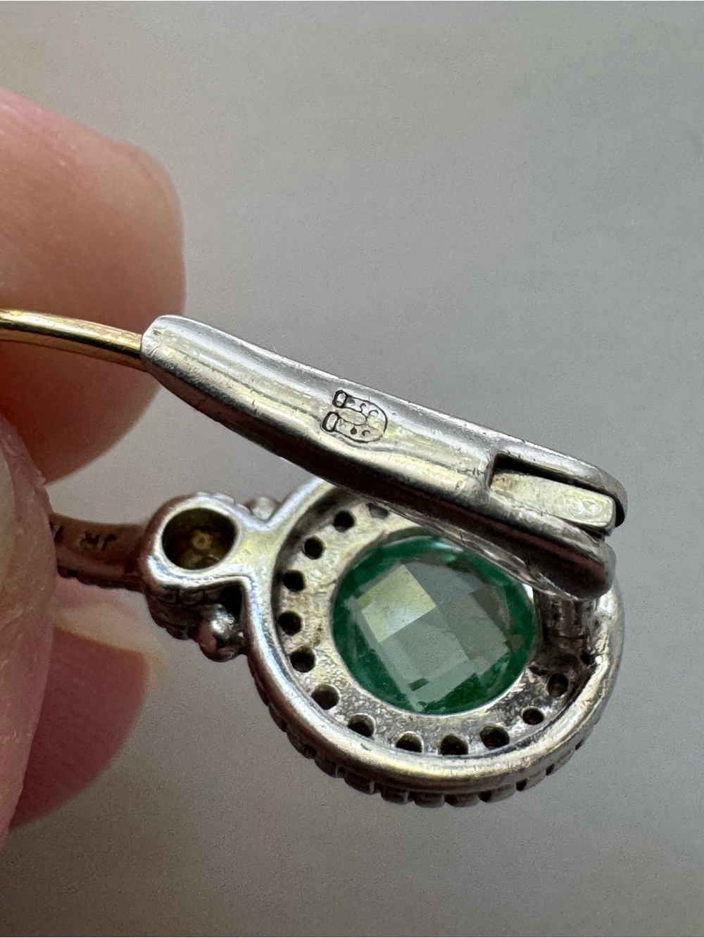 Judith Ripka Sterling Silver 18K Halo Drop Earrings - Picture 7 of 11